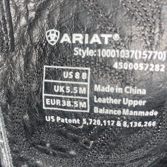 Black Ariat Heritage R Toe Western boots size 8 style# 10001037(15770) - Picture 4 of 12